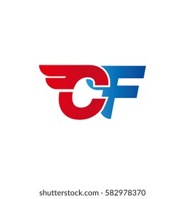 Aerodynamic initials letter CF logo. Vector graphic design template elements for your company.