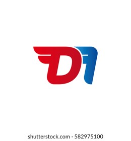 Aerodynamic initials letter DI logo. Vector graphic design template elements for your company.