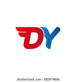 Aerodynamic initials letter DY logo. Vector graphic design template elements for your company.