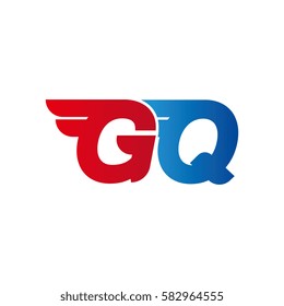 Aerodynamic initials letter GQ logo. Vector graphic design template elements for your company.