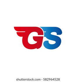 Aerodynamic initials letter GS logo. Vector graphic design template elements for your company.