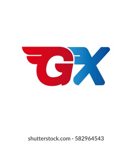 Aerodynamic initials letter GX logo. Vector graphic design template elements for your company.