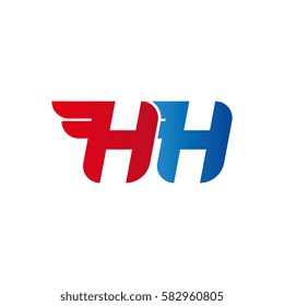 Aerodynamic initials letter HH logo. Vector graphic design template elements for your company.