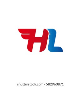 Aerodynamic initials letter HL logo. Vector graphic design template elements for your company.