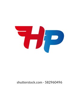 Aerodynamic initials letter HP logo. Vector graphic design template elements for your company.