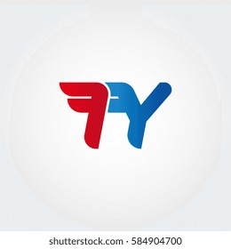 Aerodynamic initials letter IY logo. Vector graphic design template elements for your company