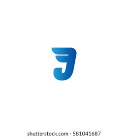 Aerodynamic initials letter J logo. Vector graphic design template elements for your company.