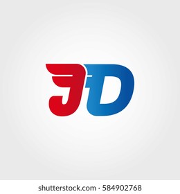 Aerodynamic initials letter JD logo. Vector graphic design template elements for your company