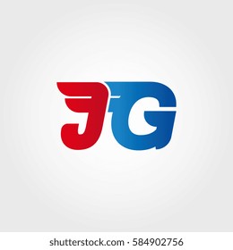 Aerodynamic initials letter JG logo. Vector graphic design template elements for your company