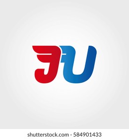 Aerodynamic initials letter JU logo. Vector graphic design template elements for your company