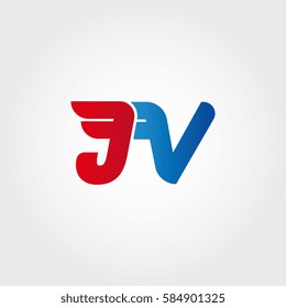 Aerodynamic initials letter JV logo. Vector graphic design template elements for your company