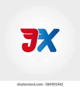 Aerodynamic initials letter JX logo. Vector graphic design template elements for your company