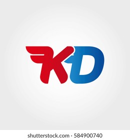 Aerodynamic initials letter KD logo. Vector graphic design template elements for your company