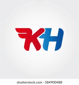 Aerodynamic initials letter KH logo. Vector graphic design template elements for your company
