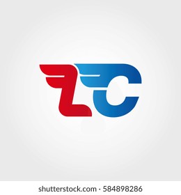 Aerodynamic initials letter LC logo. Vector graphic design template elements for your company