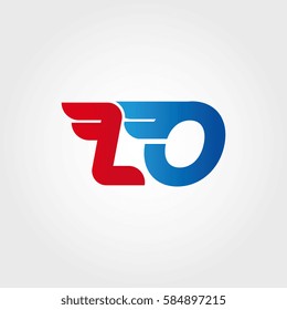 Aerodynamic initials letter LO logo. Vector graphic design template elements for your company