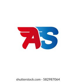 Aerodynamic initials letter AS logo. Vector graphic design template elements for your company.