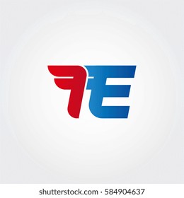 Aerodynamic initials letter IE logo. Vector graphic design template elements for your company