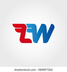Aerodynamic initials letter LW logo. Vector graphic design template elements for your company