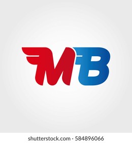 Aerodynamic initials letter MB logo. Vector graphic design template elements for your company