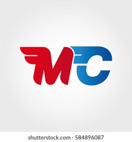 Aerodynamic initials letter MC logo. Vector graphic design template elements for your company