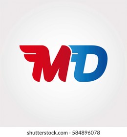 Aerodynamic initials letter MD logo. Vector graphic design template elements for your company
