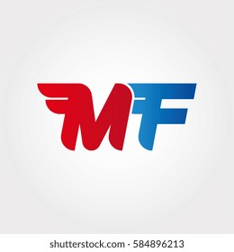 Aerodynamic initials letter MF logo. Vector graphic design template elements for your company
