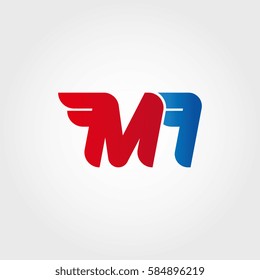 Aerodynamic initials letter MI logo. Vector graphic design template elements for your company