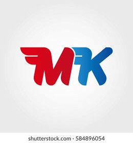 Aerodynamic initials letter MK logo. Vector graphic design template elements for your company