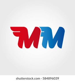Aerodynamic initials letter MM logo. Vector graphic design template elements for your company