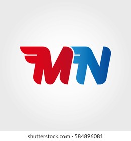 Aerodynamic initials letter MN logo. Vector graphic design template elements for your company