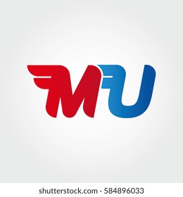 Aerodynamic initials letter MU logo. Vector graphic design template elements for your company