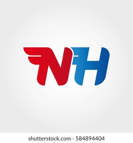 Aerodynamic initials letter NH logo. Vector graphic design template elements for your company
