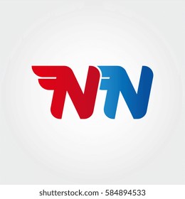 Aerodynamic initials letter NN logo. Vector graphic design template elements for your company