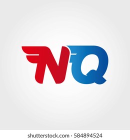 Aerodynamic initials letter NQ logo. Vector graphic design template elements for your company
