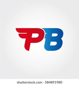Aerodynamic initials letter PB logo. Vector graphic design template elements for your company