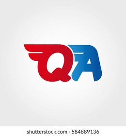 Aerodynamic initials letter QA logo. Vector graphic design template elements for your company