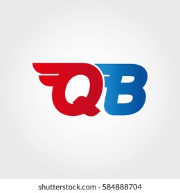 Aerodynamic initials letter QB logo. Vector graphic design template elements for your company
