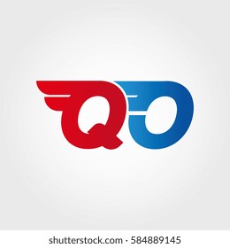 Aerodynamic initials letter QO logo. Vector graphic design template elements for your company