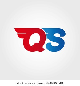 Aerodynamic initials letter QS logo. Vector graphic design template elements for your company