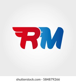 Aerodynamic initials letter RM logo. Vector graphic design template elements for your company