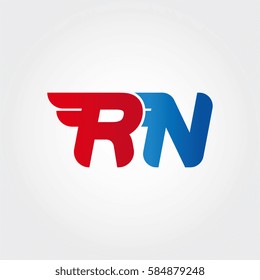 Aerodynamic initials letter RN logo. Vector graphic design template elements for your company