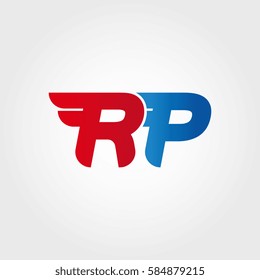Aerodynamic initials letter RP logo. Vector graphic design template elements for your company