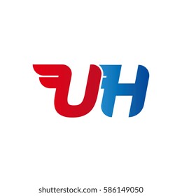 Aerodynamic initials letter U combination logo