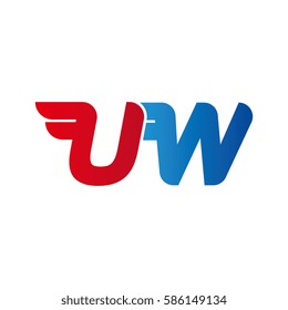 Aerodynamic initials letter U combination logo
