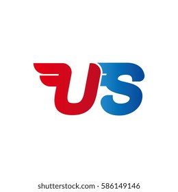 Aerodynamic initials letter U combination logo