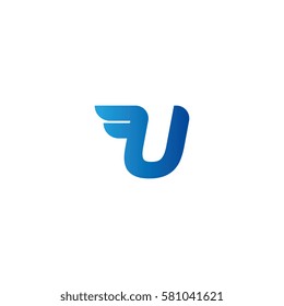 Aerodynamic initials letter U logo. Vector graphic design template elements for your company.