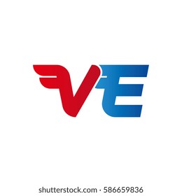 Aerodynamic initials letter V combination logo