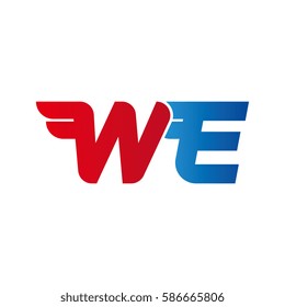Aerodynamic initials letter W combination logo
