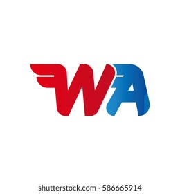Aerodynamic initials letter W combination logo